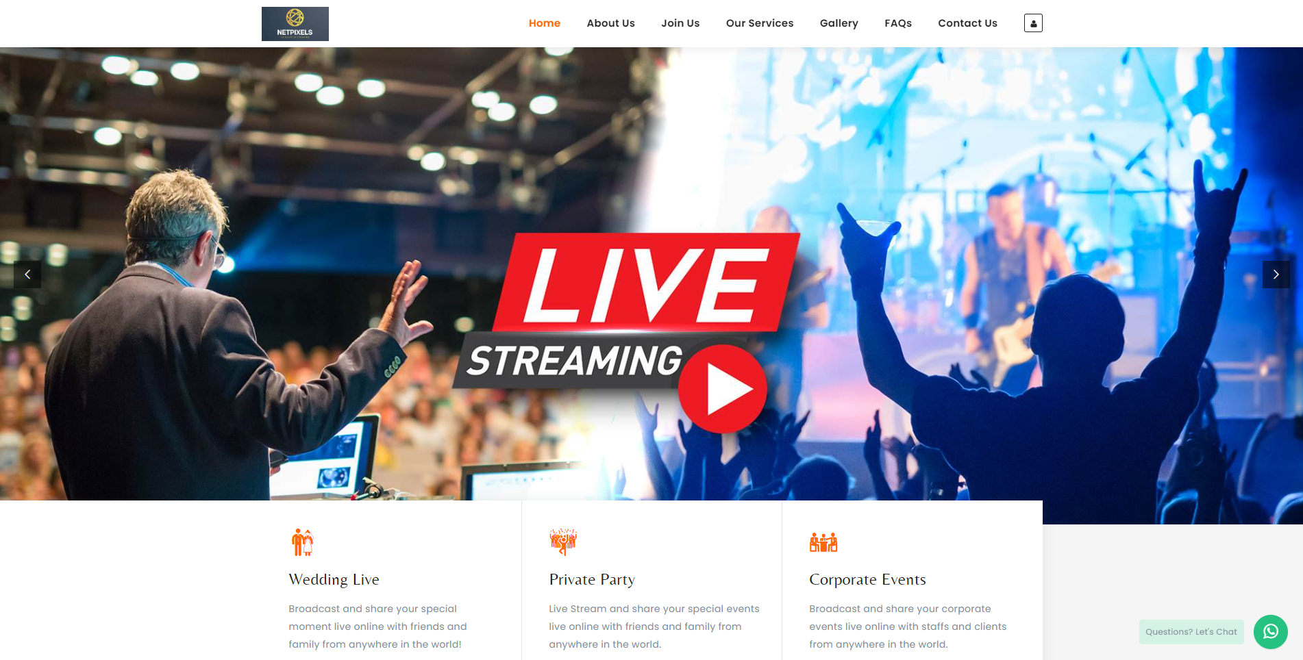 Netpixels Live Streaming and Event Management